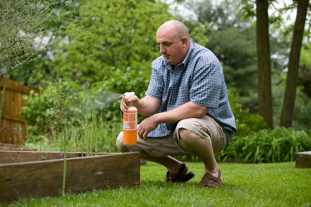 Services n so many ways, gardening is a very beneficial activity, not only for the environment, but for those who partake in this exercise. After properly reading the instructions, this man was in the process of applying pesticide spray to his raised-bed home garden.